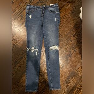 High Waisted Ripped Skinny Jeans